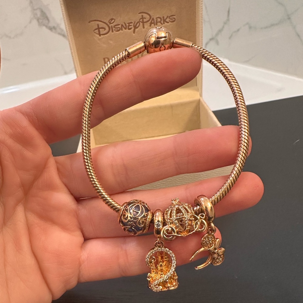Pandora Disney Fantasyland Castle Dangle Rose Gold Charm - Picture 8 of 9